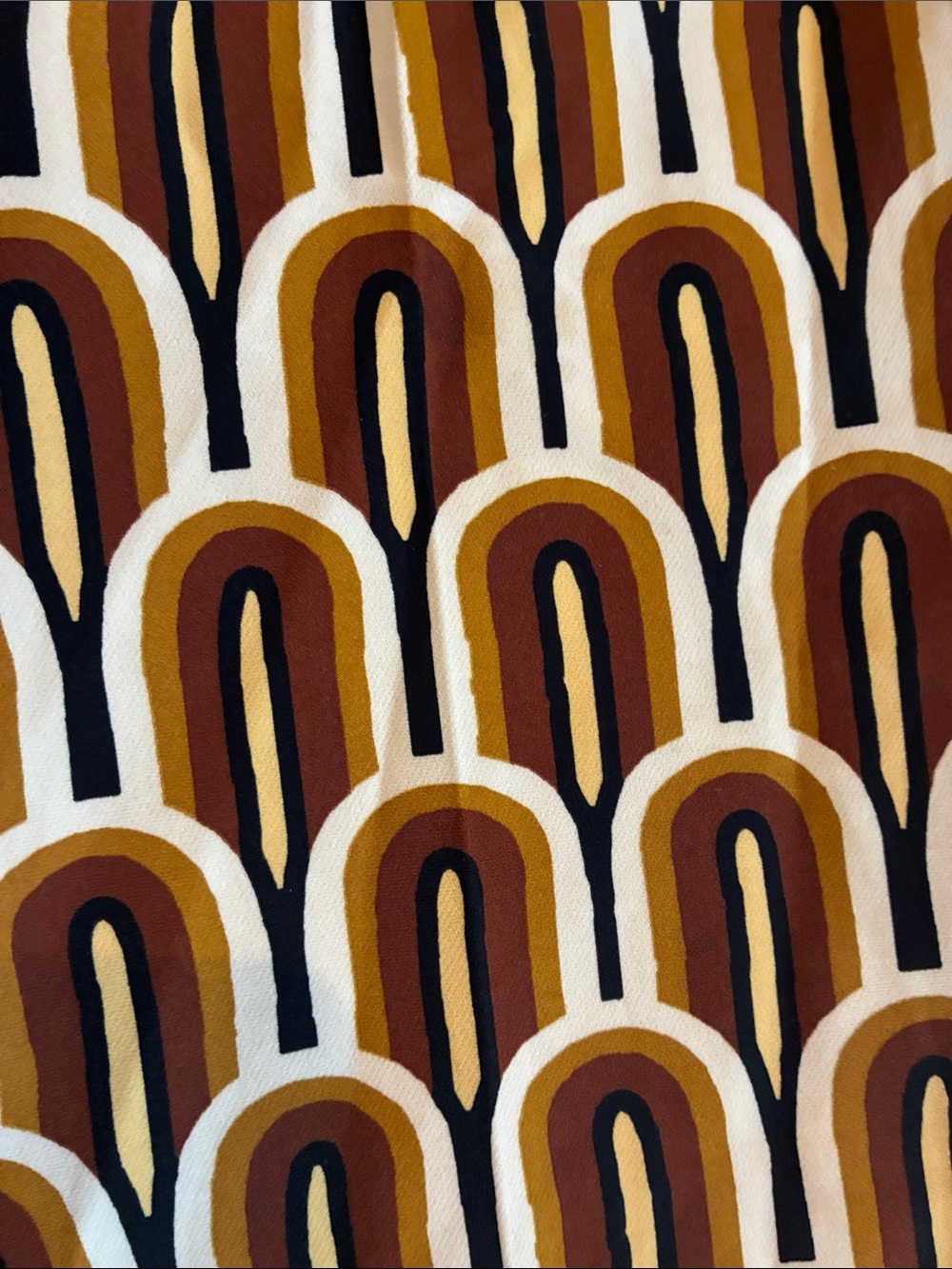 Zara Brown and Cream Arch-Print Wide-Leg Pants - Picture 4 of 6